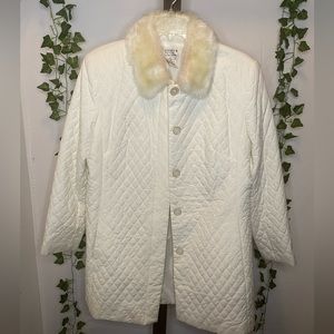 white/tan uniform petite John Paul Richard jacket
